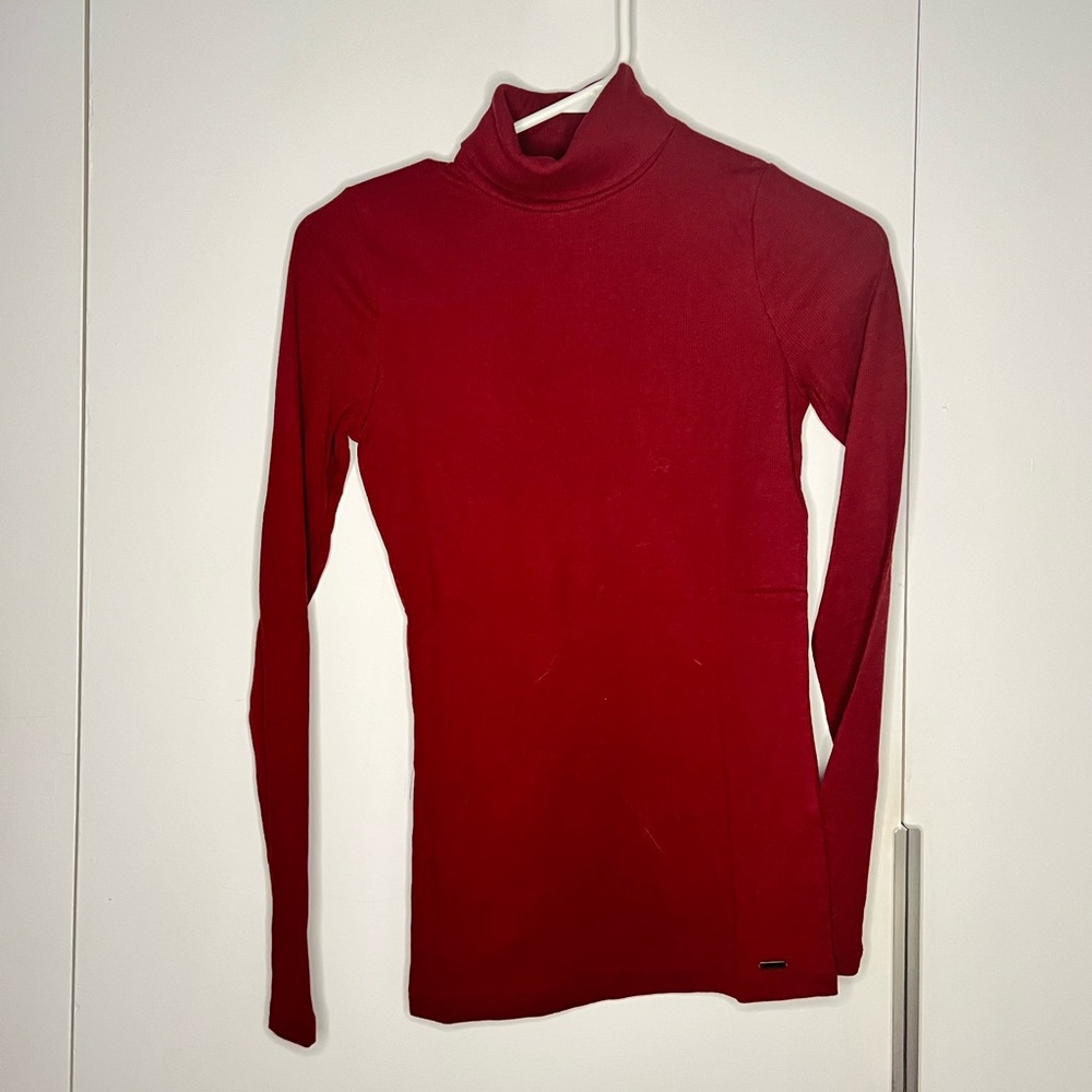 Knit red turtleneck